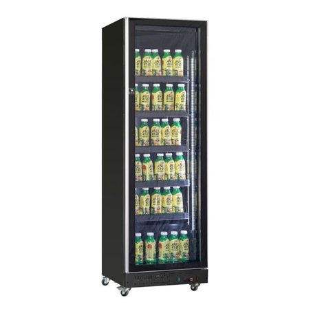 Vitrină frigorifică cu ușă din sticlă, 1 ușă, negru, Combi Steel