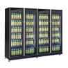 Vitrină frigorifică frigorifică cu 4 uși din sticlă, negru, Combi Steel
