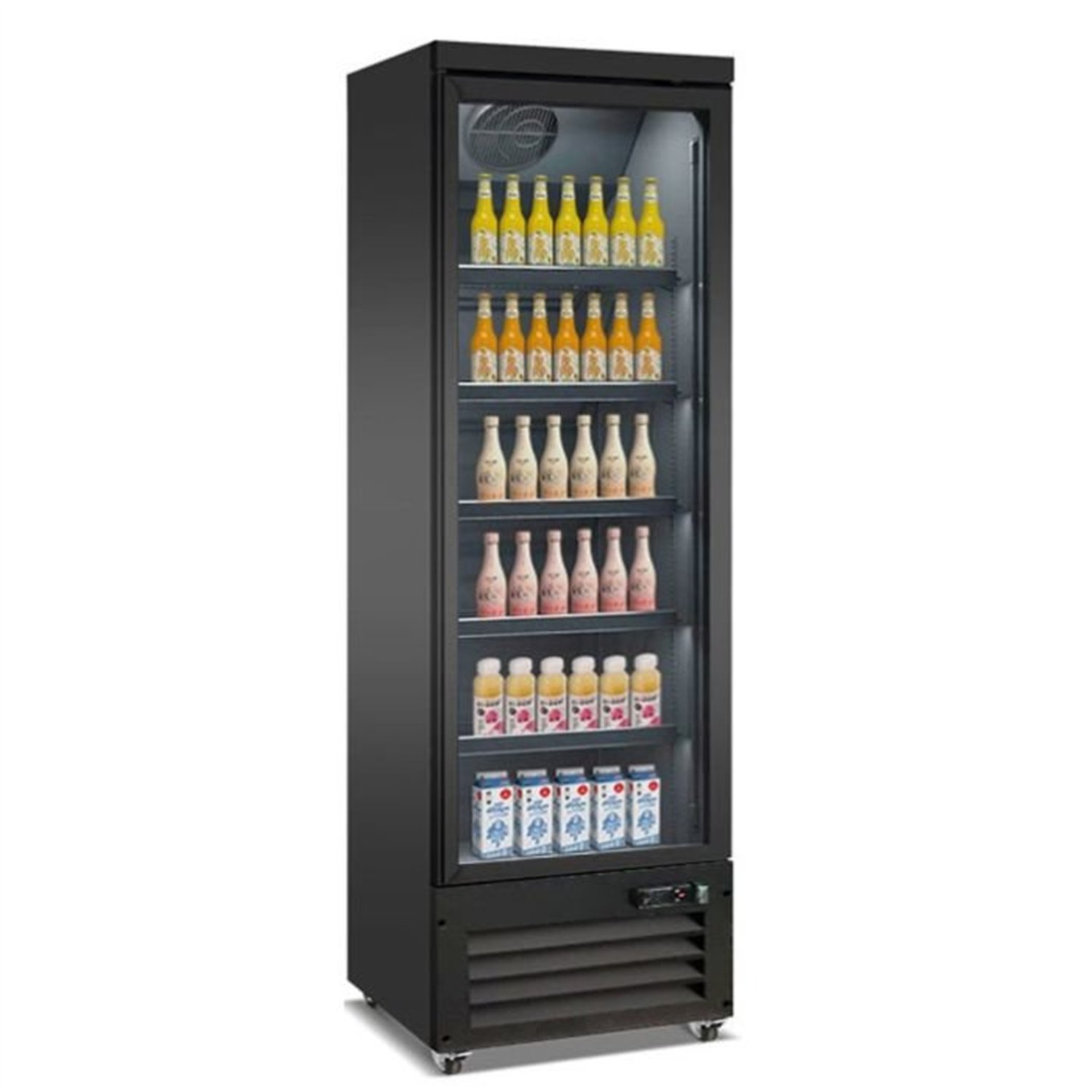 Vitrină frigorifică frigorifică cu ușă din sticlă, 1 ușă, negru, CEB-500R BL, Combi Steel