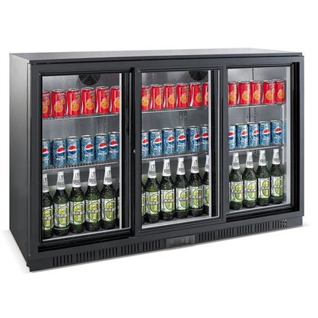 Răcitor backbar, 3 uși glisante, negru, BACKBAR COOLER BLACK 3 SLIDING DOORS, Combi Steel