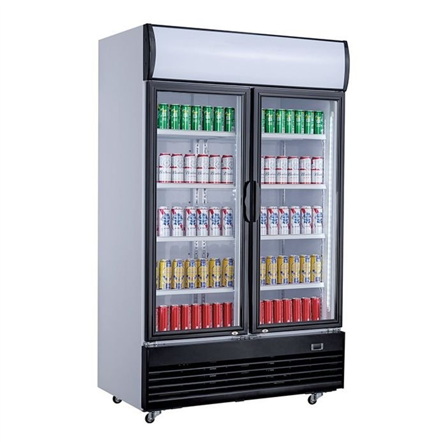 Vitrină frigorifică cu 2 uși din sticlă, 800L, Combi Steel