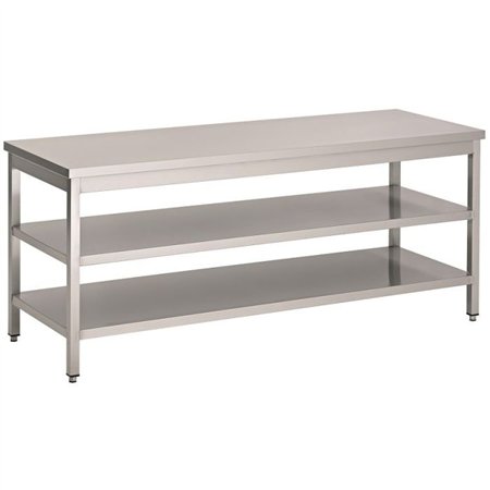 Masă de lucru, 2 rafturi, 2000 mm, 800 WORKTABLE 2 SHELVES 2000, Combi Steel