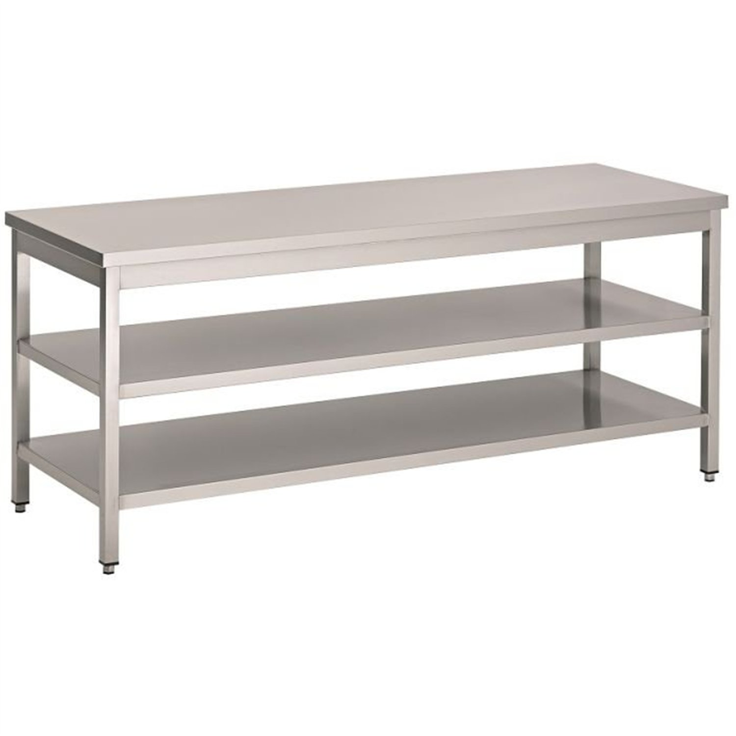 Masă de lucru, 2 rafturi, 2000 mm, 800 WORKTABLE 2 SHELVES 2000, Combi Steel