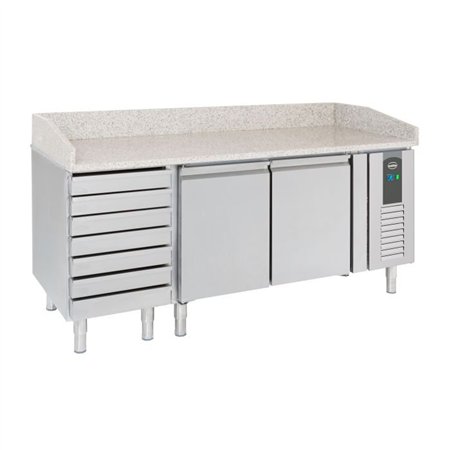 Mese de preparare pizza, 2 uși, 7 sertare pentru aluat, PIZZA COUNTER 2 DOORS 7 DOUGH DRAWERS, Combi Steel.