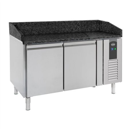 Mese de preparare pizza, 2 uși, blat din granit negru, PIZZA COUNTER 2 DOORS BLACK GRANITE WORKTOP, Combi Steel