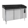 Mese de preparare pizza, 2 uși, blat din granit negru, PIZZA COUNTER 2 DOORS BLACK GRANITE WORKTOP, Combi Steel