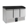 Mese de preparare pizza, 3 uși, blat din granit negru, PIZZA COUNTER 3 DOORS BLACK GRANITE WORKTOP, Combi Steel