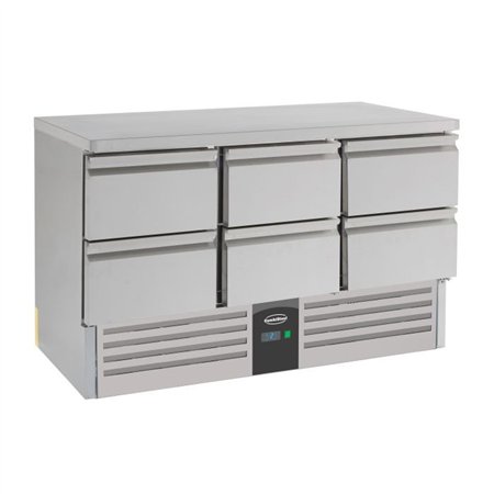 Masă frigorifică, 6 sertare, Combi Steel
