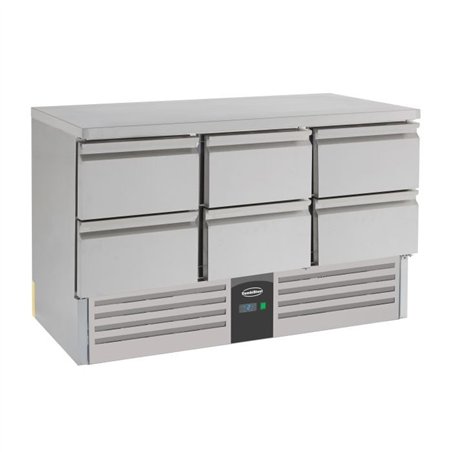Masă frigorifică, 6 sertare, Combi Steel