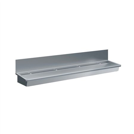 Chiuvetă de spălat mâini, 4 robinete, 2400mm, cu dop de scurgere și protecție împotriva stropilor inclusă, fără baterii, Combi S
