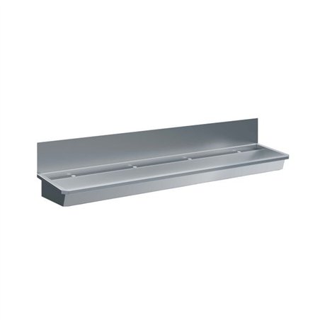 Chiuvetă de spălat mâini, 4 robinete, 2400mm, cu dop de scurgere și protecție împotriva stropilor inclusă, fără baterii, Combi S