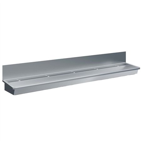 Chiuvetă de spălat mâini, 5 robinete, 3000mm, cu dop de scurgere și protecție împotriva stropilor inclusă, fără baterii, Combi S