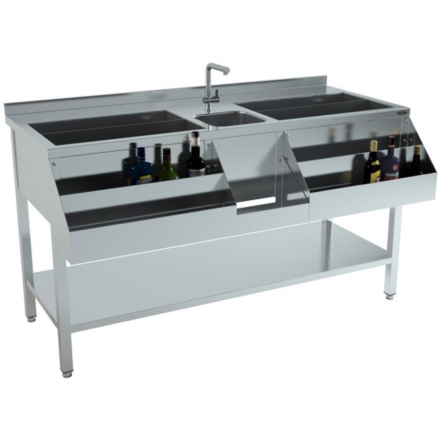 Stație bar cocktail, 1600 mm, Combi Steel