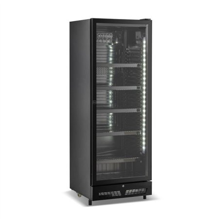 Vitrină frigorifică frigorifică cu ușă din sticlă, 1 ușă, negru, SVE-450 BL, Combi Steel