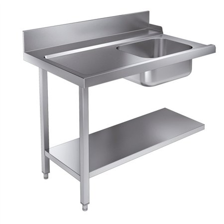 Masă de intrare, raft inferior 1200 stânga, model 7082.0070 - 0075, Combi Steel
