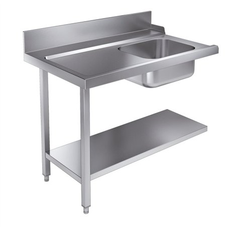 Masă de intrare, raft inferior 1200 stânga, model 7082.0070 - 0075, Combi Steel