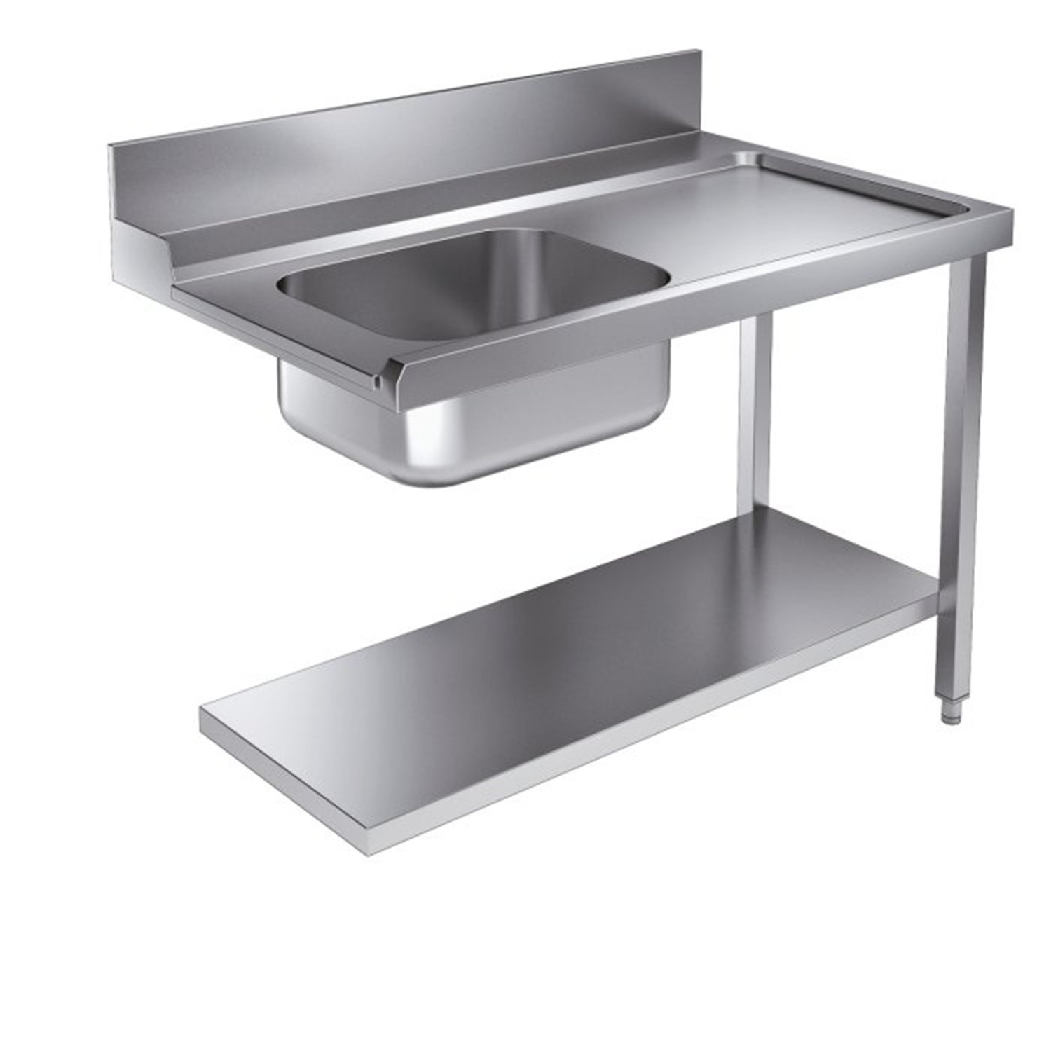 Masă de lucru cu raft inferior, 1200 mm, dreapta, pentru modelul 7082.0070 - 0075, Combi Steel