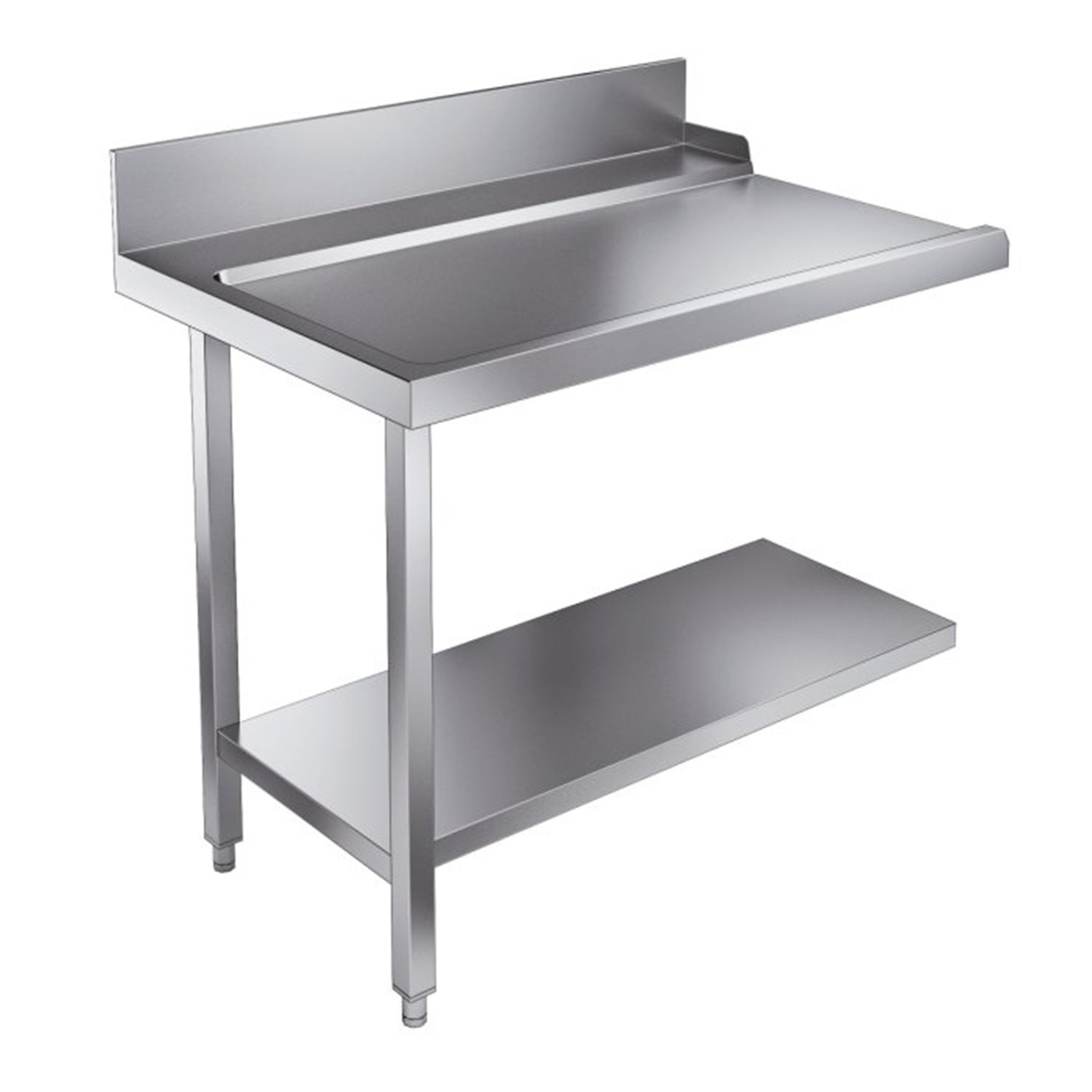 Masă de ieșire cu raft inferior, 1100 stânga, model 7082.0070-0075, Combi Steel