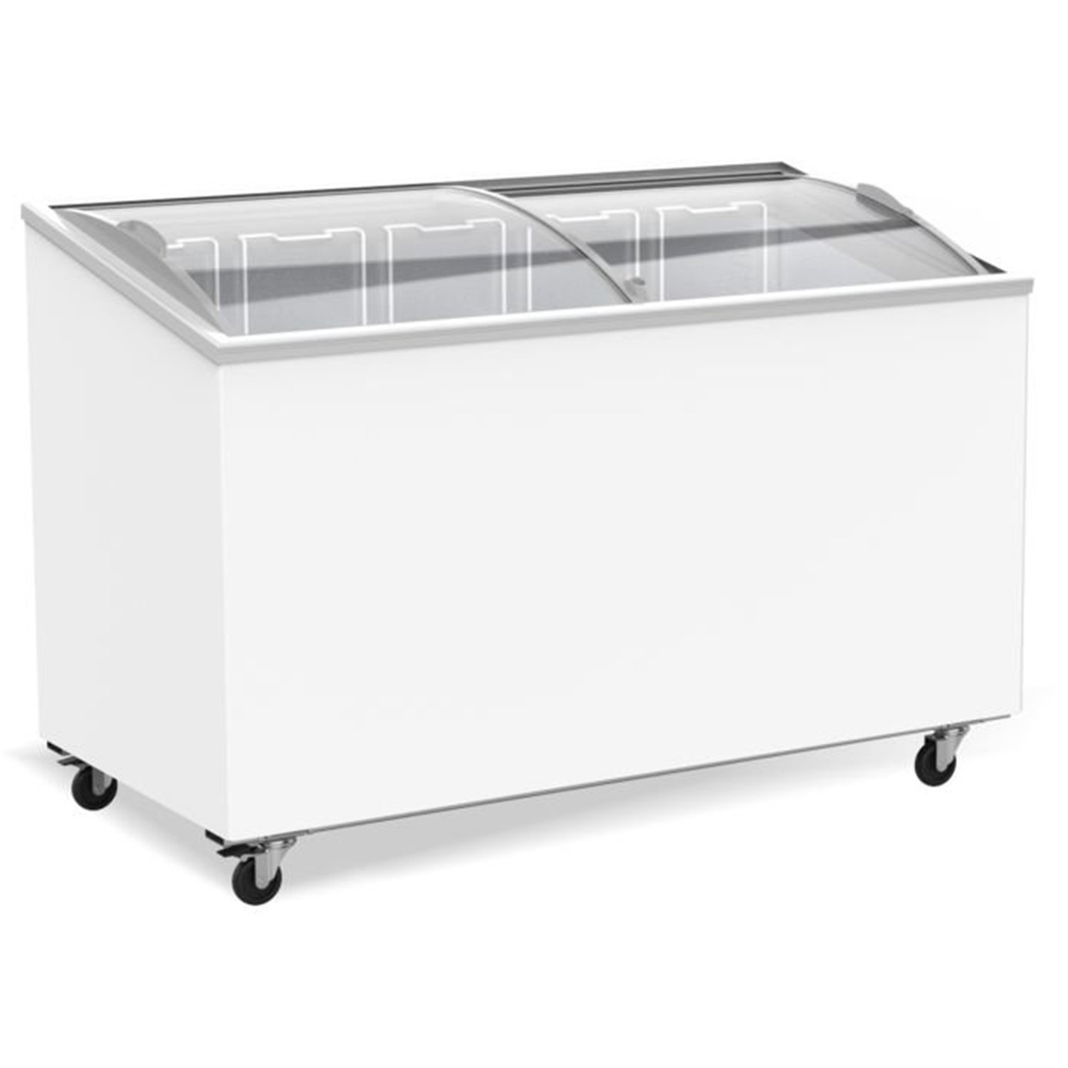 Ladă frigorifică cu capac din sticlă, 397 L, Combi Steel