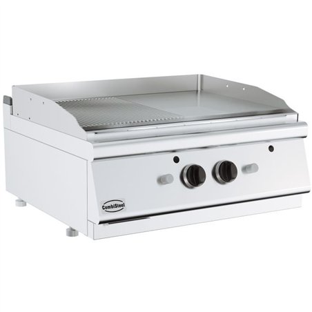 Plită de gătit, cu suprafață cromată și canelată, BASE 700 GAS FRY TOP CHROME/GROOVED, Combi Steel