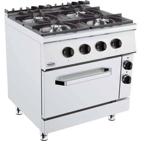 Aragaz cu 4 arzătoare pe gaz și cuptor electric, BASE 900 GAS STOVE 4 BU. WITH ELECTRIC OVEN, Combi Steel