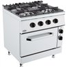 Aragaz cu 4 arzătoare pe gaz și cuptor electric, BASE 900 GAS STOVE 4 BU. WITH ELECTRIC OVEN, Combi Steel