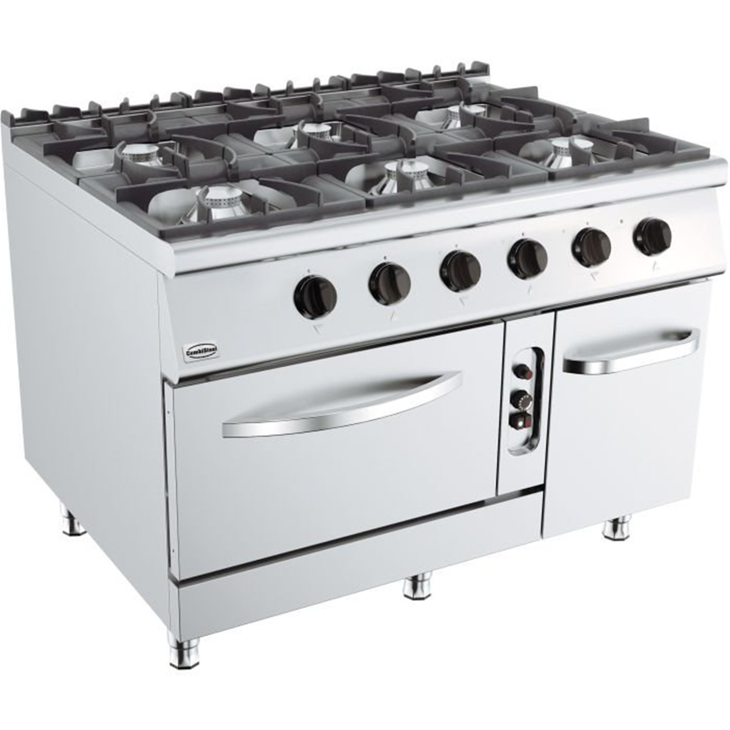 Aragaz pe gaz, 6 arzătoare, cuptor pe gaz, BASE 900 GAS STOVE 6 BU. WITH GAS OVEN, Combi Steel