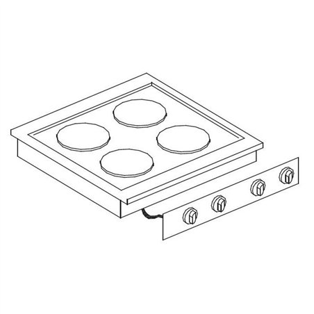 Plită electrică, 4 zone de gătit, EL. RANGE 4 PL., Combi Steel