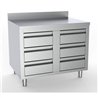 Masă de lucru, cu 6 sertare și spate înalt, 700 WORKTABLE WITH 6 DRAWERS WITH UPSTAND 1000, Combi Steel