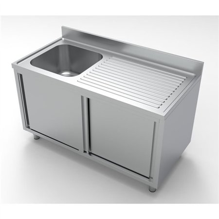 Unitate chiuvetă, cu uși glisante, 1 stânga, 1400 mm, Combi Steel