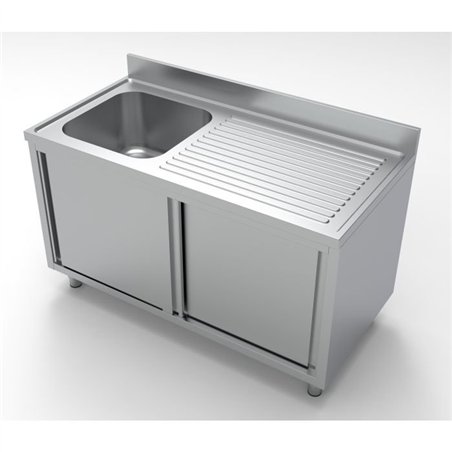 Unitate chiuvetă, cu uși glisante, 1 stânga, 1400 mm, Combi Steel