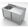 Unitate chiuvetă, cu uși glisante, 1 stânga, 1400 mm, Combi Steel