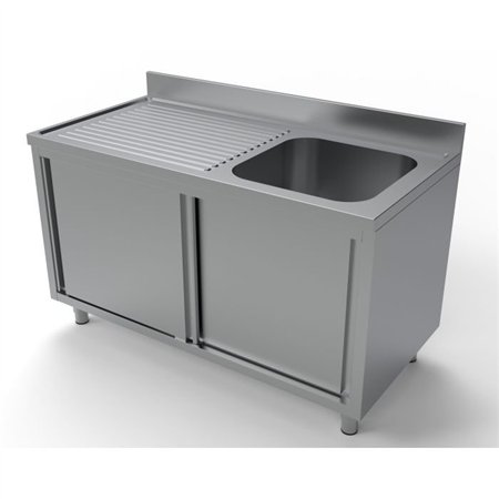 Unitate chiuvetă, cu uși glisante, 1 dreapta, 1400 mm, Combi Steel