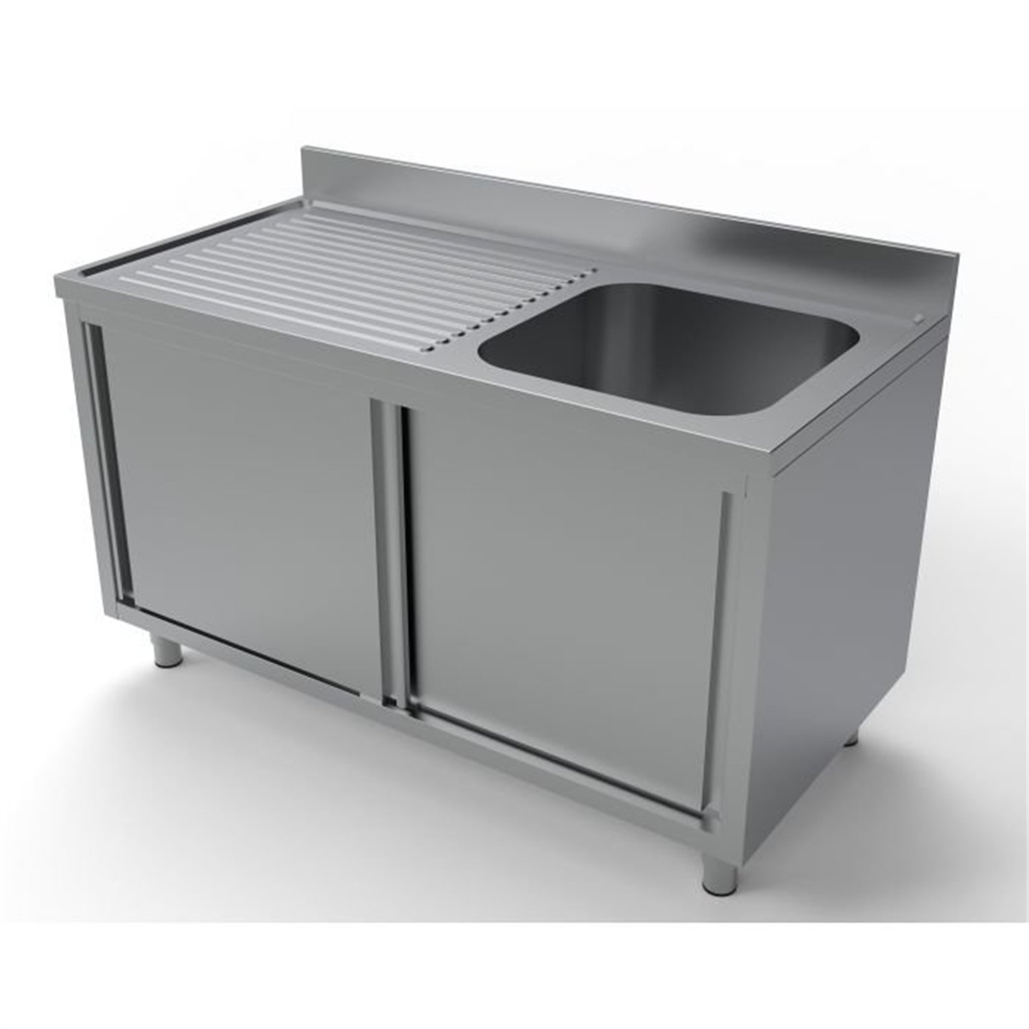 Unitate chiuvetă, cu uși glisante, 1 dreapta, 1400 mm, Combi Steel