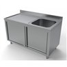 Unitate chiuvetă, cu uși glisante, 1 dreapta, 1400 mm, Combi Steel