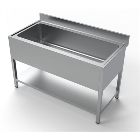 Chiuvetă profesională, unitate cu chiuvetă mare, SINK UNIT 1400, Combi Steel