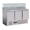 Mese de preparare pizza, cu 3 uși din sticlă, PIZZA COUNTER WITH GLASS 3 DOORS, Combi Steel