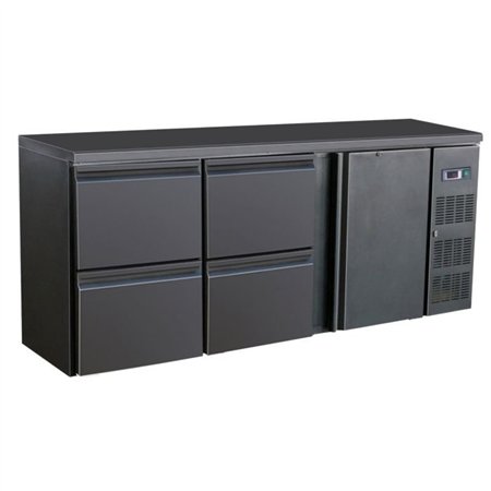 Răcitor băuturi, 1 ușă, 4 sertare, BARCOOLER BLACK 1 DOOR AND 4 DRAWERS, Combi Steel