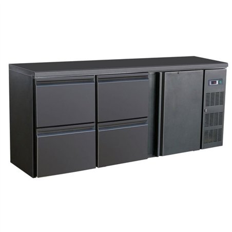 Răcitor băuturi, 1 ușă, 4 sertare, BARCOOLER BLACK 1 DOOR AND 4 DRAWERS, Combi Steel
