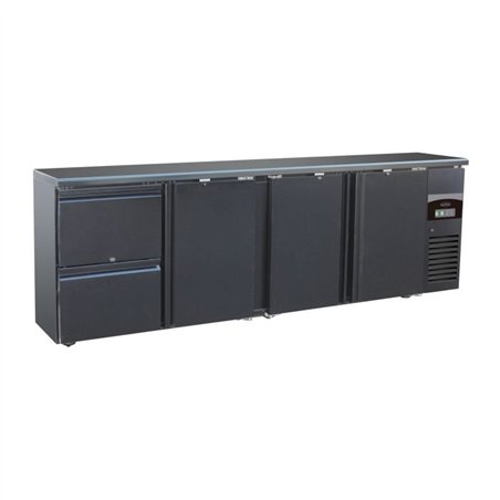 Răcitor băuturi, 3 uși și 2 sertare, BARCOOLER BLACK 3 DOORS AND 2 DRAWERS, Combi Steel
