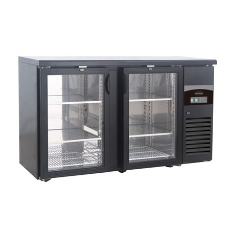 Răcitor backbar, 2 uși din sticlă, negru, BACKBAR COOLER BLACK 2 GLASS DOORS, Combi Steel