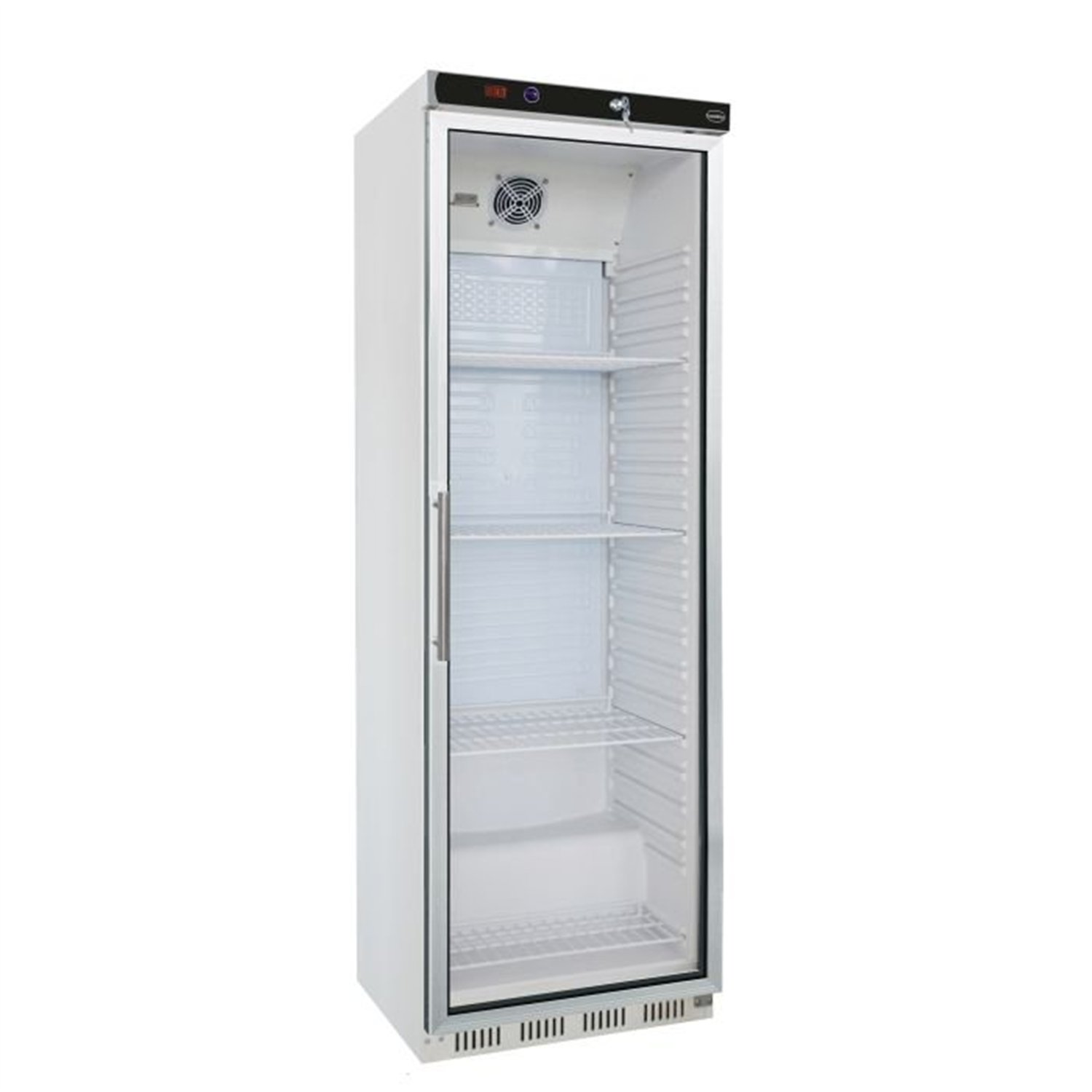 Refrigerator cu ușă din sticlă, 1 compartiment, Combi Steel