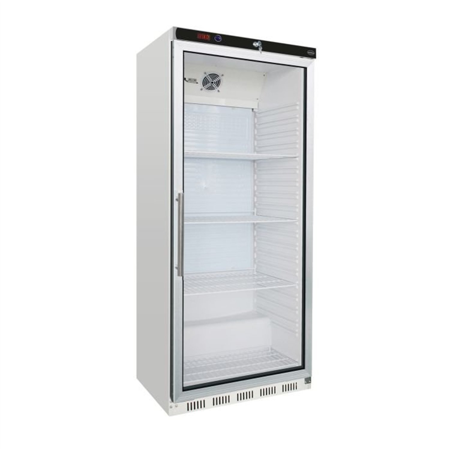 Refrigerator cu ușă din sticlă, 1 compartiment, Combi Steel