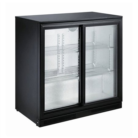 Răcitor backbar, 2 uși glisante, negru, BACKBAR COOLER BLACK 2 SLIDING DOORS, Combi Steel