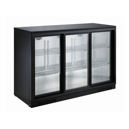 Răcitor backbar, 3 uși glisante, negru, BACKBAR COOLER BLACK 3 SLIDING DOORS, Combi Steel