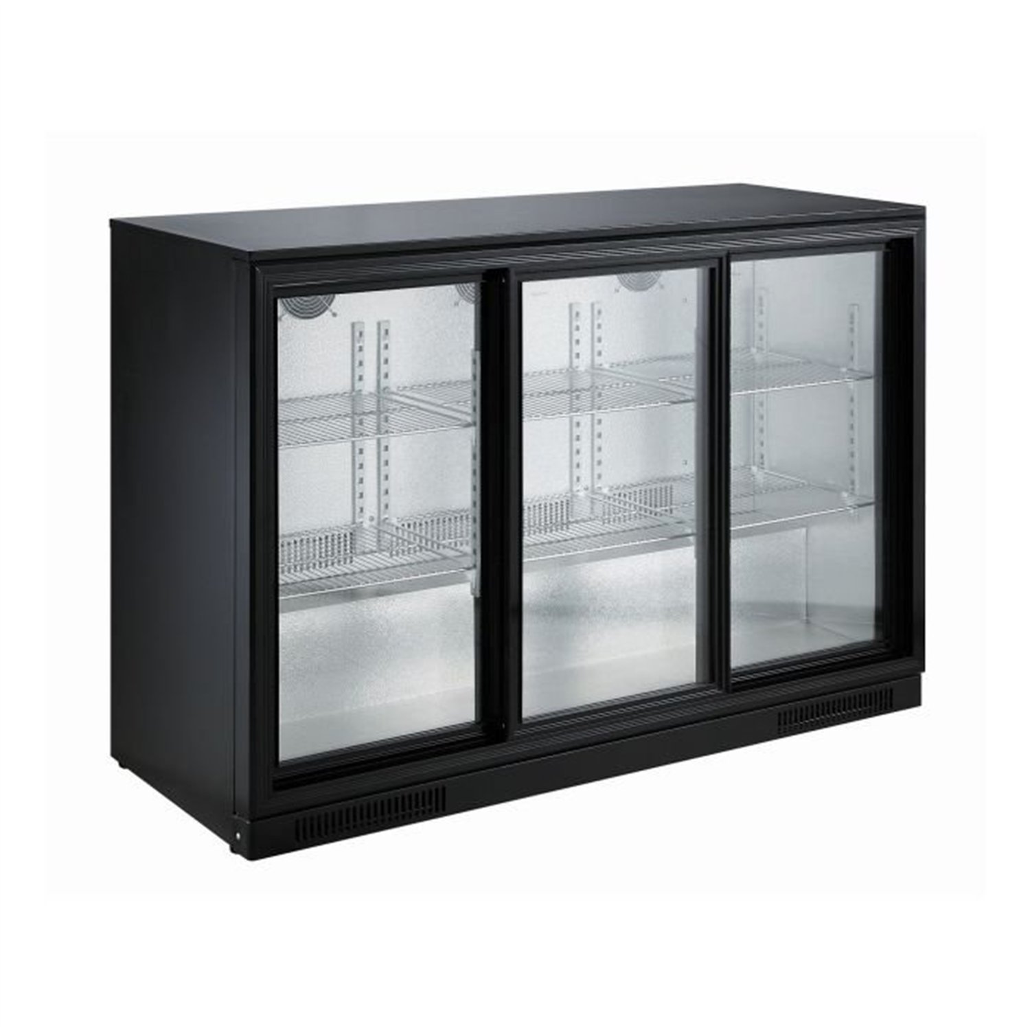 Răcitor backbar, 3 uși glisante, negru, BACKBAR COOLER BLACK 3 SLIDING DOORS, Combi Steel