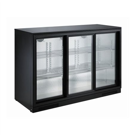 Răcitor backbar, 3 uși glisante, negru, BACKBAR COOLER BLACK 3 SLIDING DOORS, Combi Steel