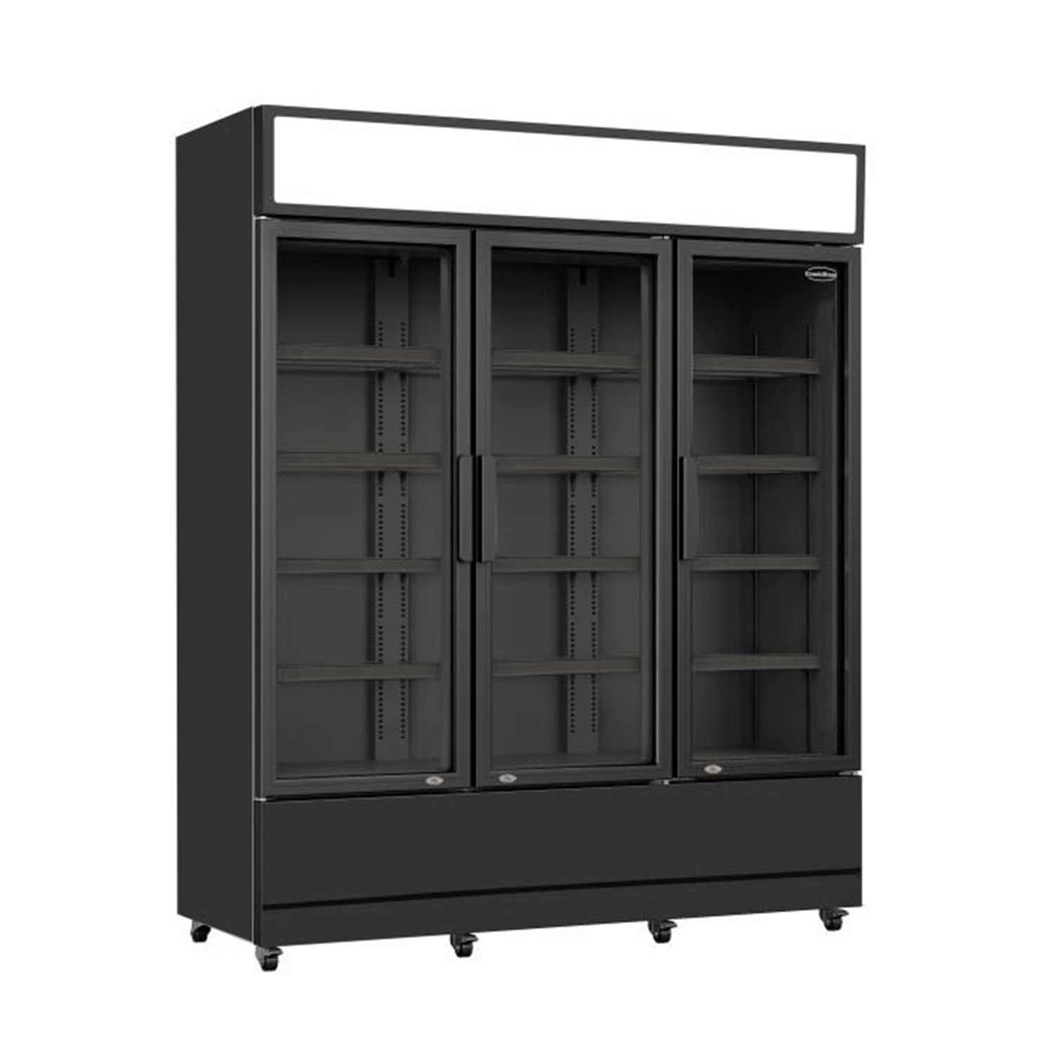 Vitrină frigorifică cu 3 uși din sticlă, negru, FCU-1200 BL, Combi Steel