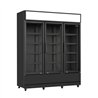 Vitrină frigorifică cu 3 uși din sticlă, negru, FCU-1200 BL, Combi Steel