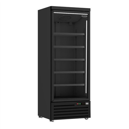 Refrigerator cu ușă din sticlă, 1 ușă, negru, JDE-600R BL, Combi Steel